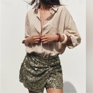 Zara Sequin Skort NWT XS